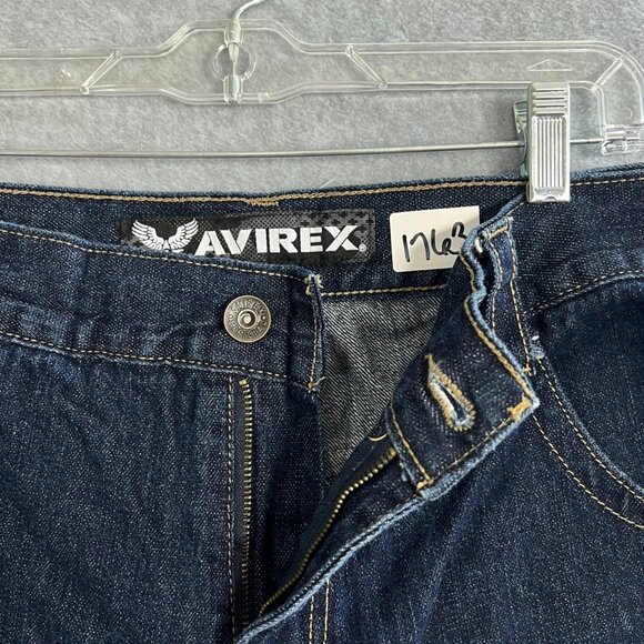 Vintage Y2K Avirex Baggy Shorts Men Size 42 Blue Distressed Skate Hip Hop Grunge - Picture 3 of 9